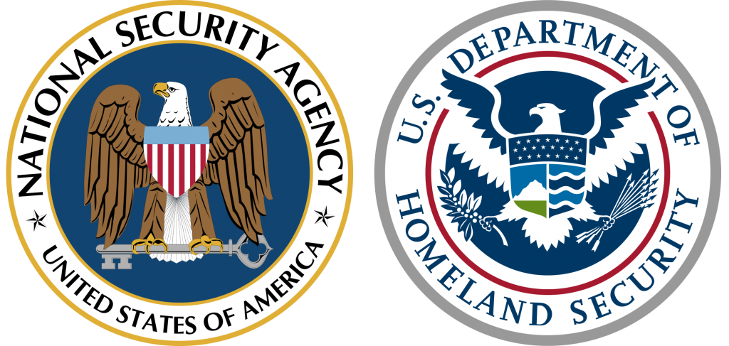Seals of the National Security Agency and the Department of Homeland Security