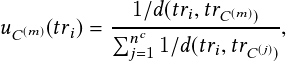                                                                                                          1  d  tri;trC m
                                                                                             uC m    tri  =  --nc-------------;
                                                                                                         j=11  d  tri;trC  j
